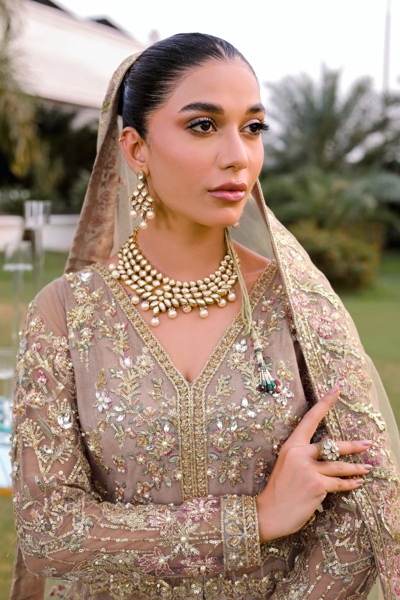 Reema Ahsan - Aroosa - Net & Tissue - Beige - 3 Piece