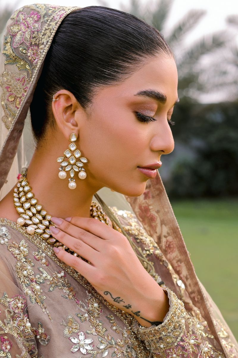 Reema Ahsan - Aroosa - Net & Tissue - Beige - 3 Piece