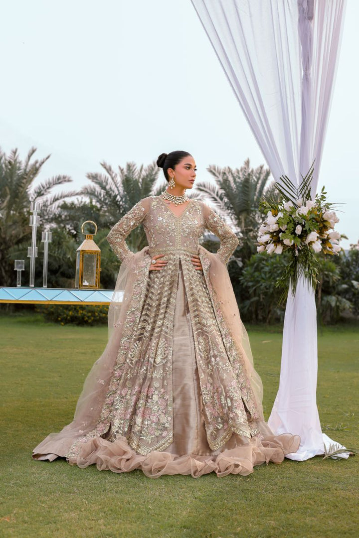 Reema Ahsan - Aroosa - Net & Tissue - Beige - 3 Piece