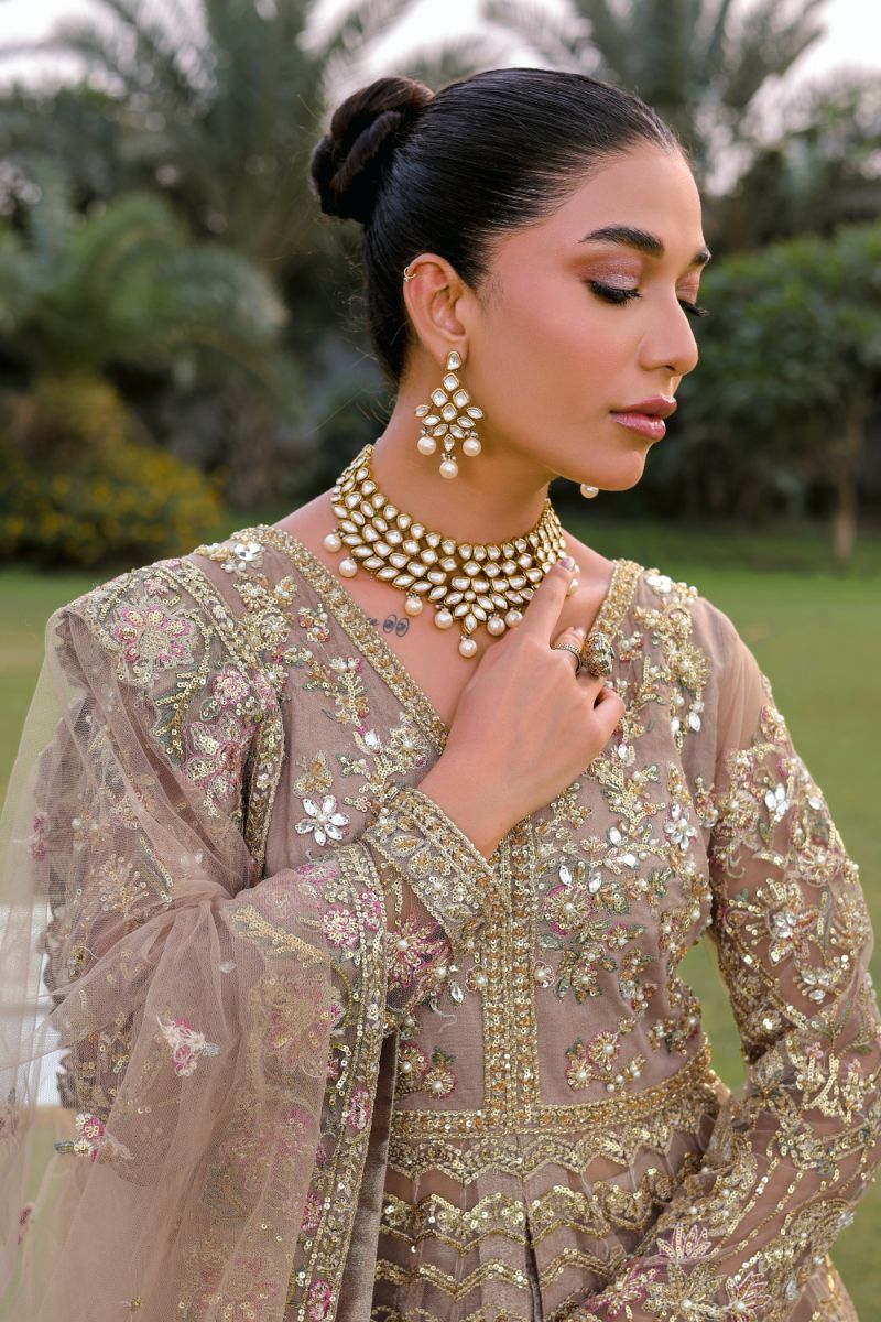 Reema Ahsan - Aroosa - Net & Tissue - Beige - 3 Piece