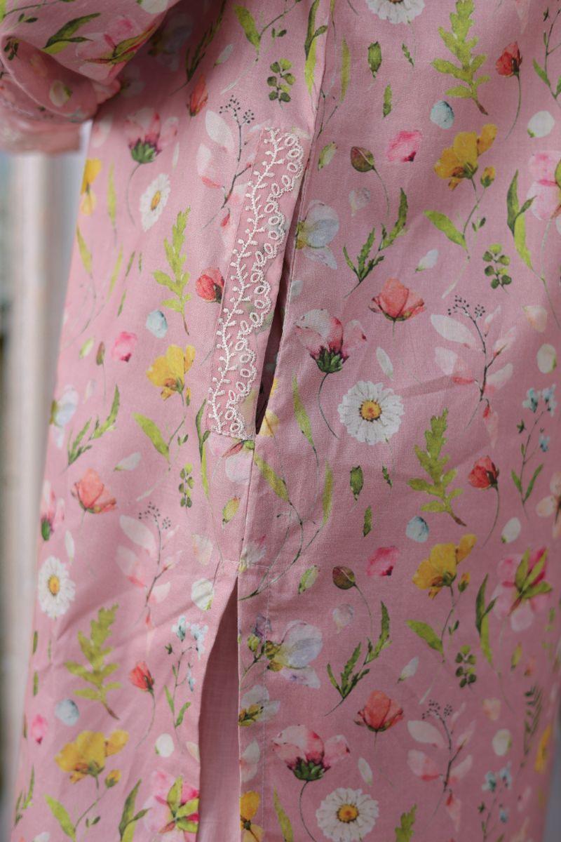 Reema Ahsan - Ayla - Lawn & Chiffon - Pastel pink - 3 Piece