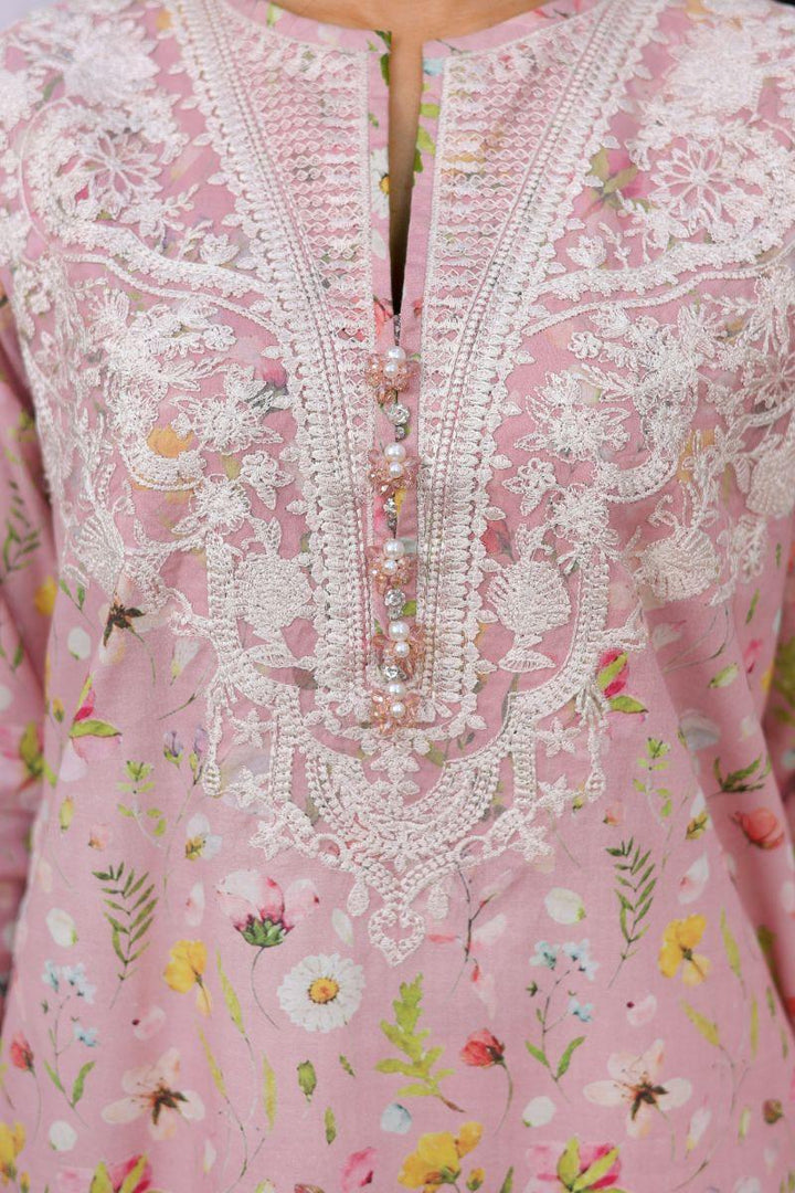 Reema Ahsan - Ayla - Lawn & Chiffon - Pastel pink - 3 Piece