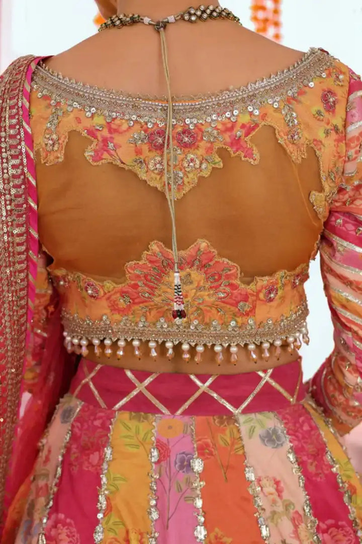 Reema Ahsan - Aynur - PK Raw Silk & Net - Mustard, Multi & Pink - 3 Piece