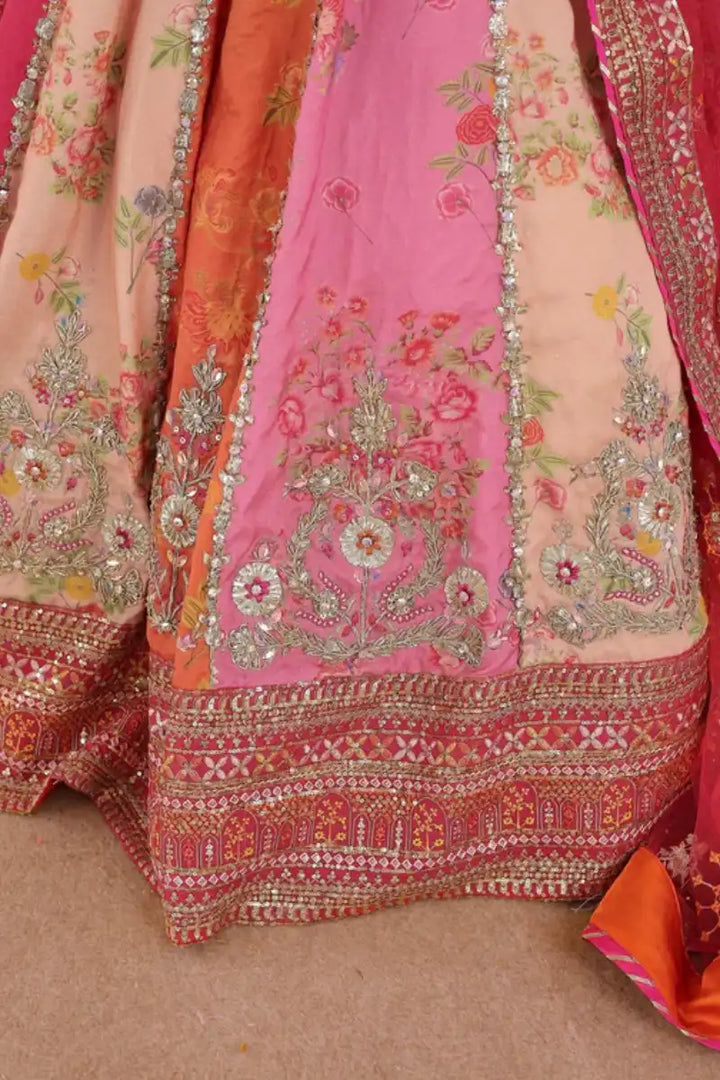 Reema Ahsan - Aynur - PK Raw Silk & Net - Mustard, Multi & Pink - 3 Piece