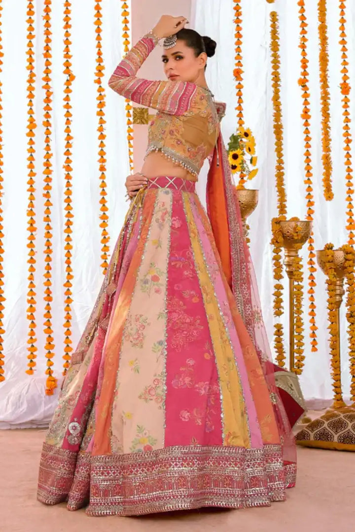 Reema Ahsan - Aynur - PK Raw Silk & Net - Mustard, Multi & Pink - 3 Piece