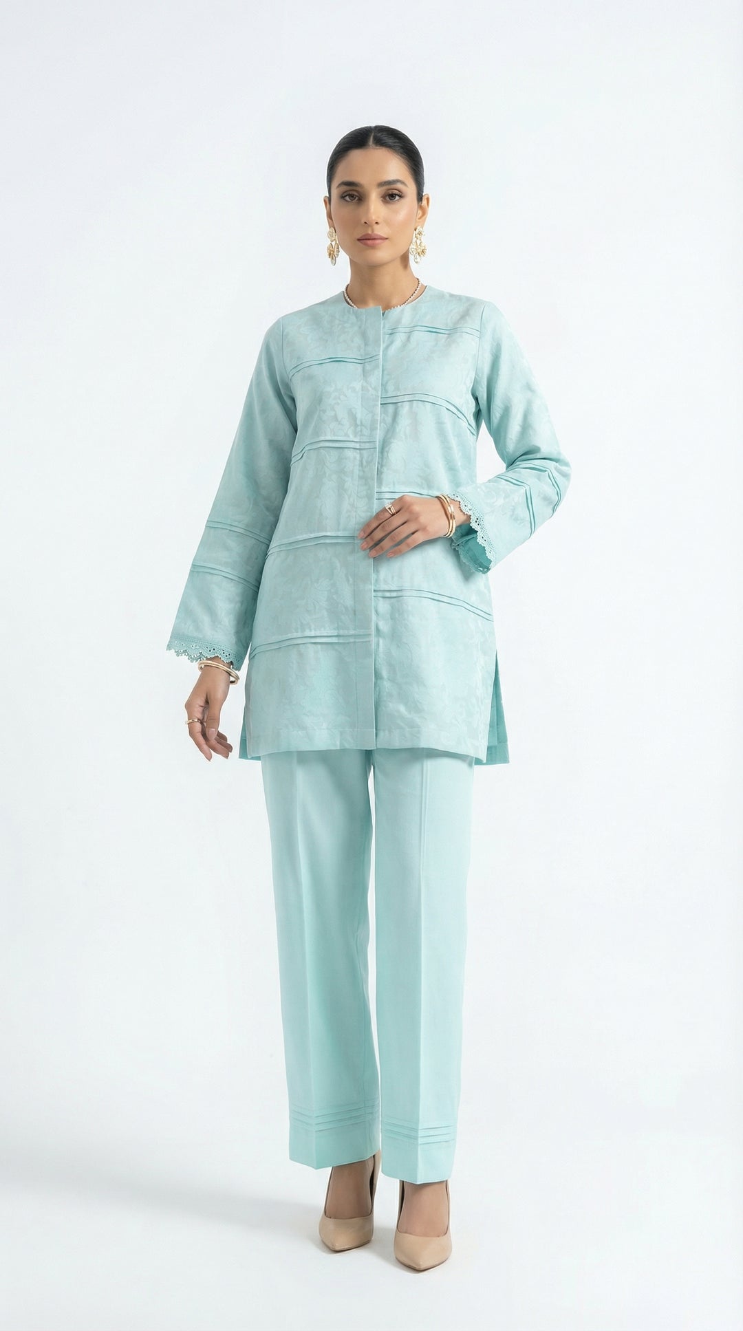 Reema Ahsan - Besma Self Jaquard Suit For Women - Sky Blue - 2 Piece