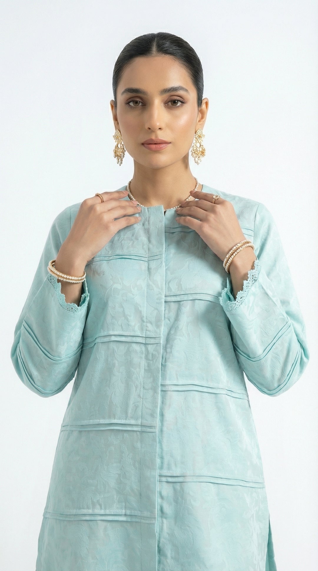 Reema Ahsan - Besma Self Jaquard Suit For Women - Sky Blue - 2 Piece