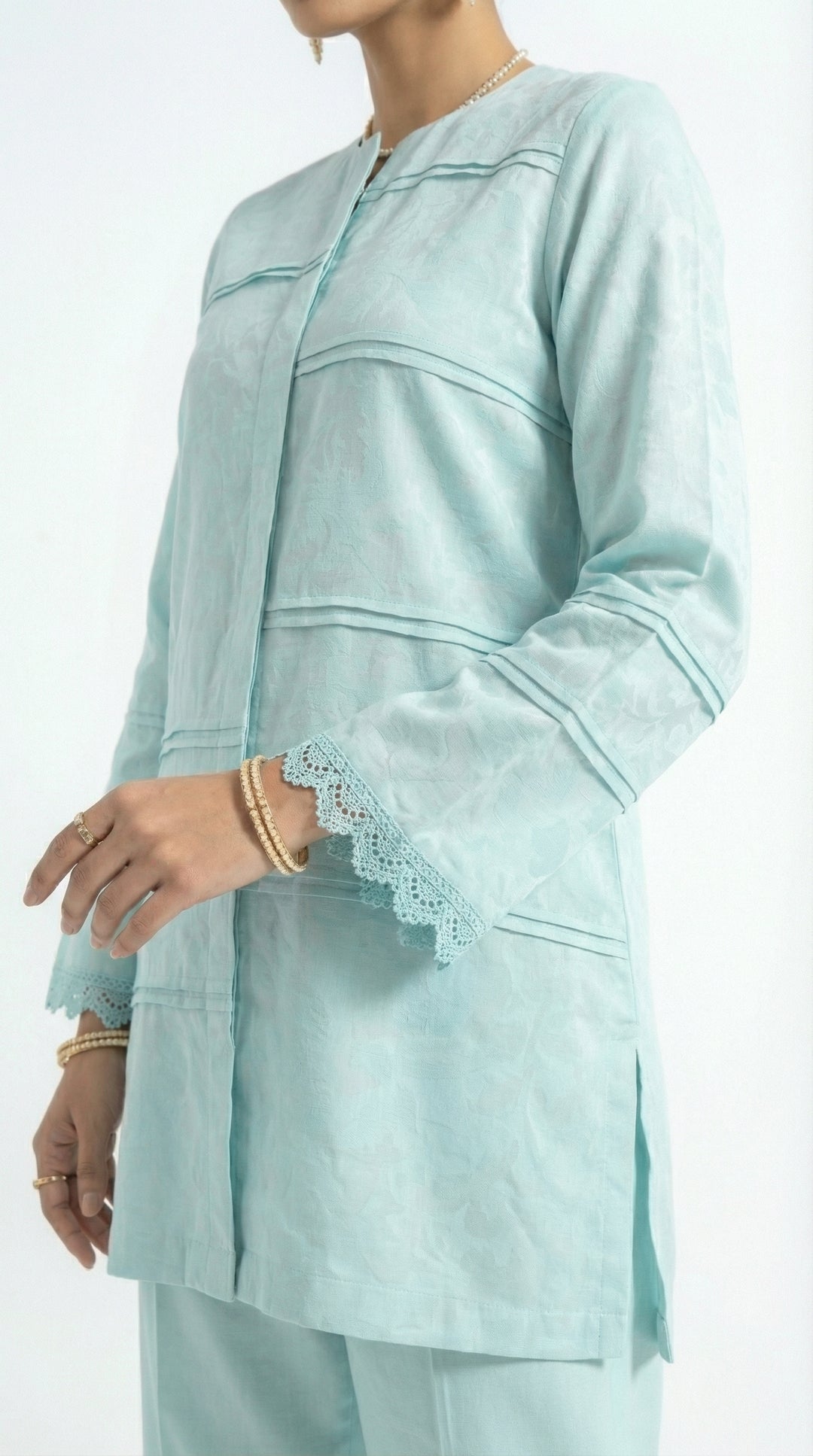 Reema Ahsan - Besma Self Jaquard Suit For Women - Sky Blue - 2 Piece