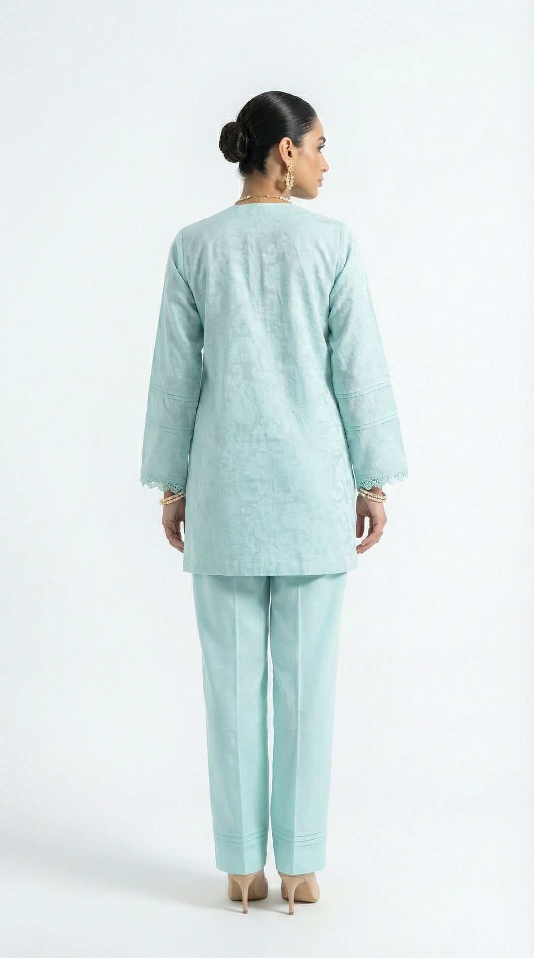 Reema Ahsan - Besma Self Jaquard Suit For Women - Sky Blue - 2 Piece