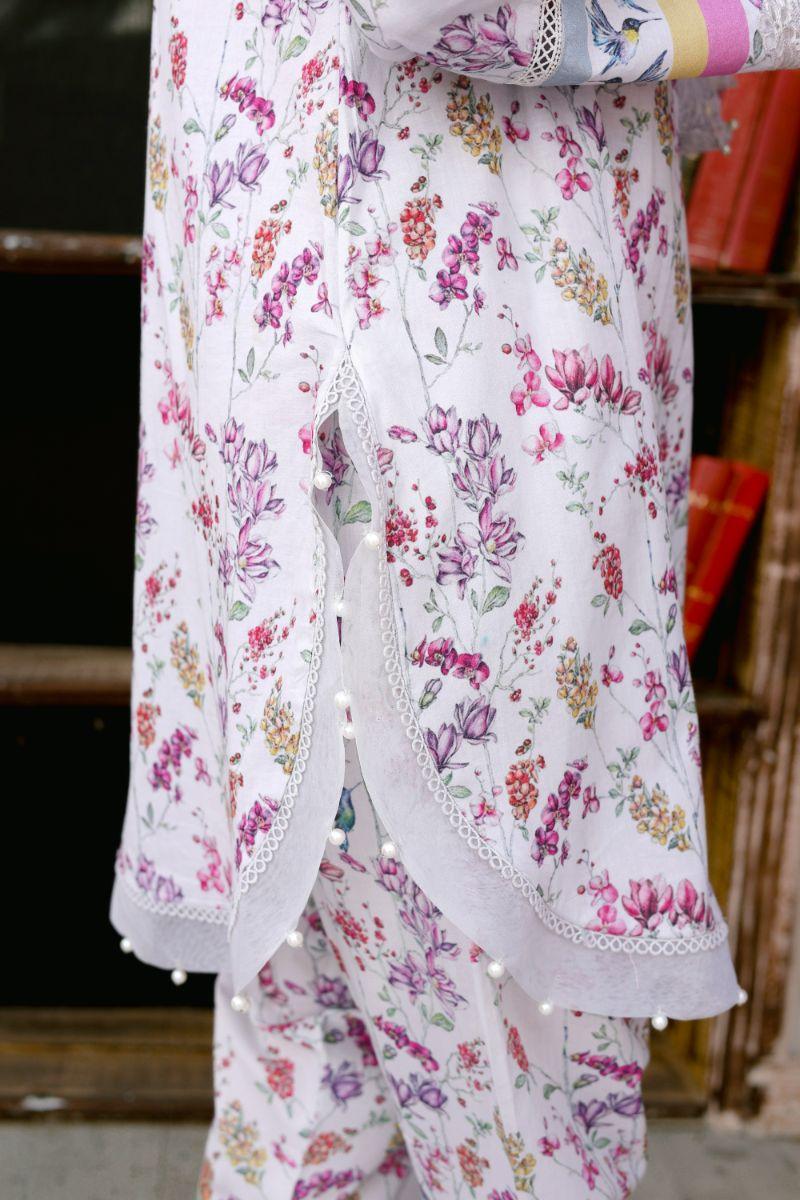 Reema Ahsan - Camellia - Lawn & Organza - Grey - 3 Piece