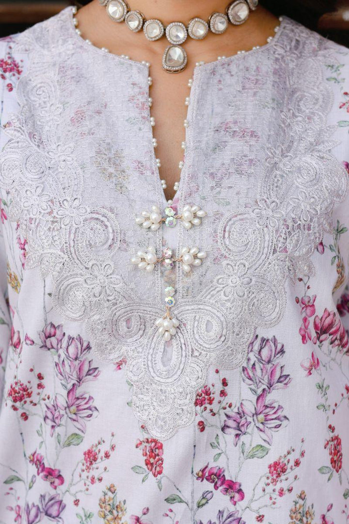 Reema Ahsan - Camellia - Lawn & Organza - Grey - 3 Piece