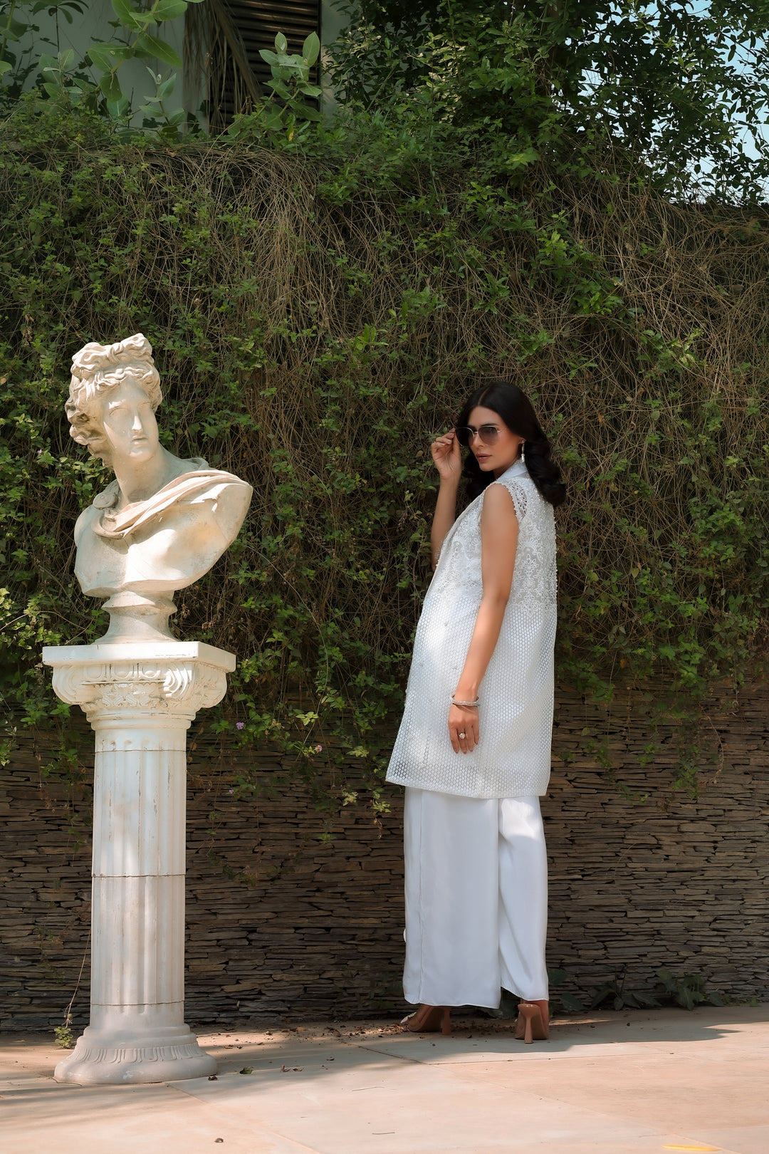 Reema Ahsan - Elina Tissue Silk Suit For Women - White - 3 Piece