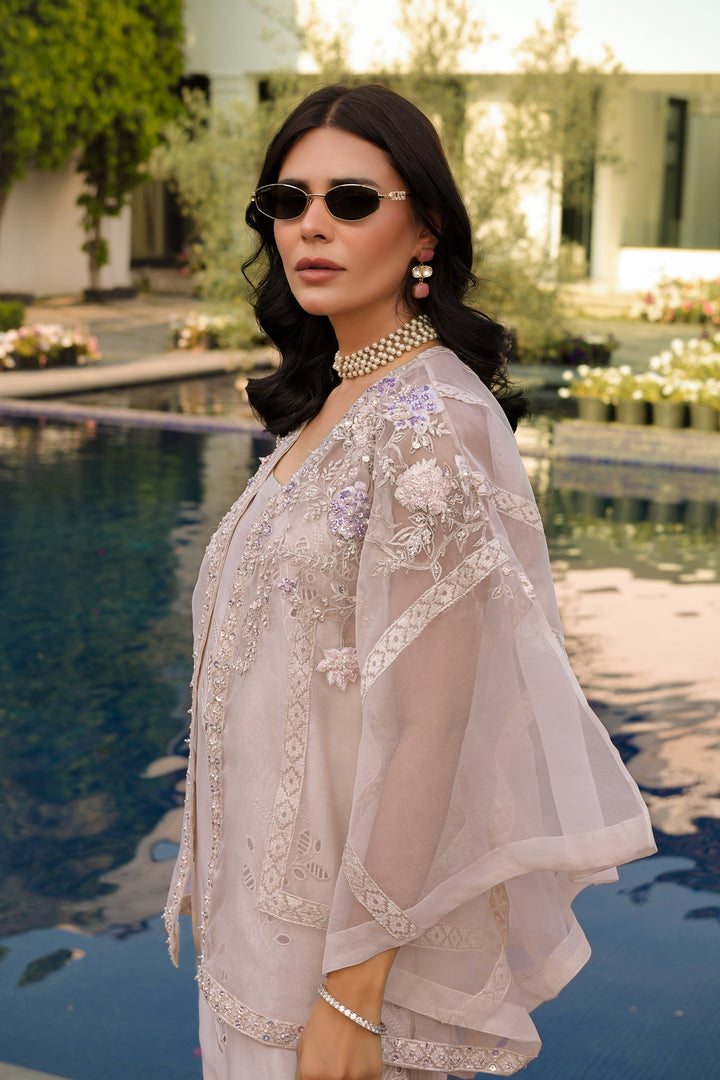 Reema Ahsan - Elva Tissue Silk Suit For Women - Skin - 3 Piece