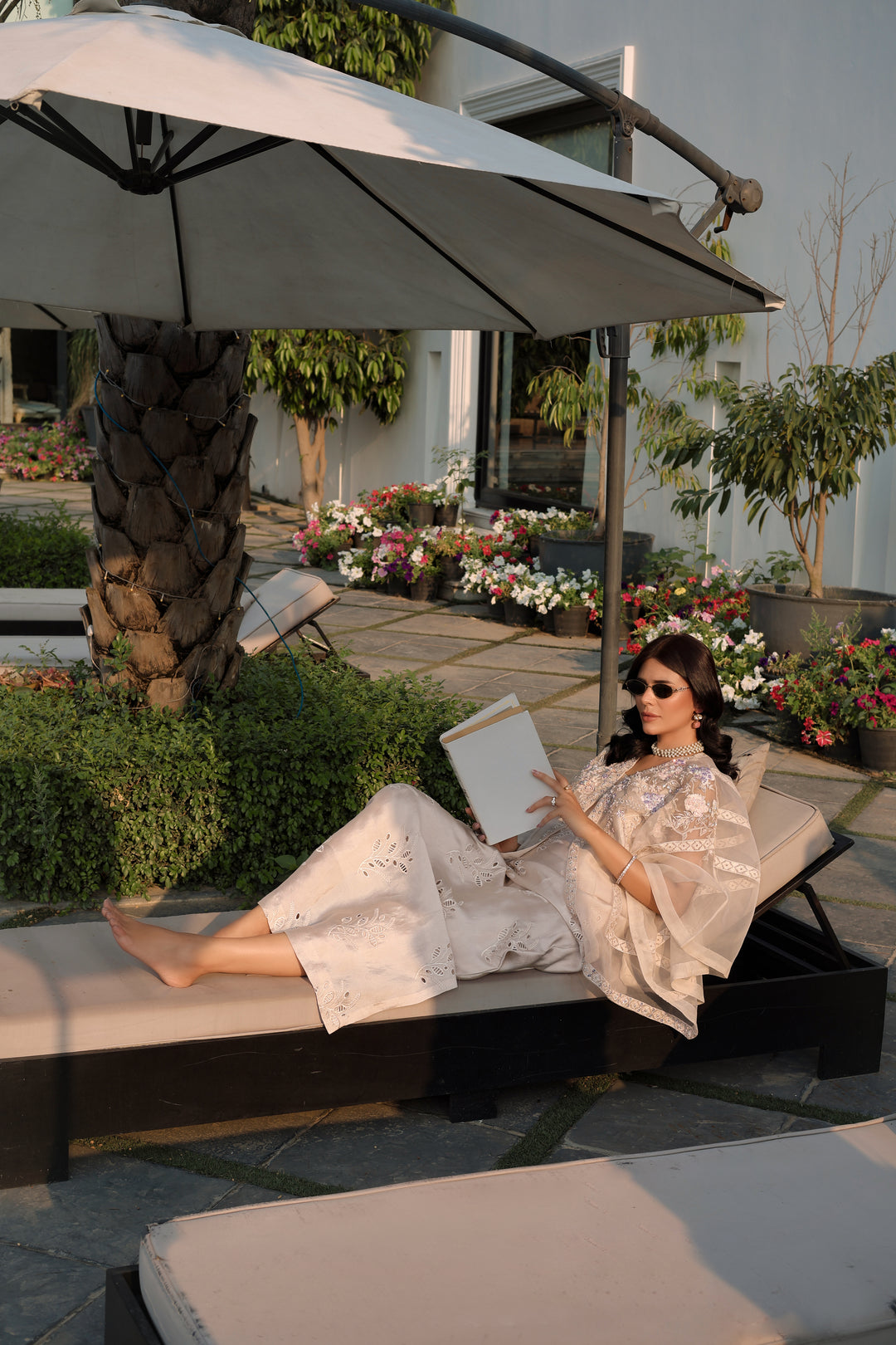 Reema Ahsan - Elva Tissue Silk Suit For Women - Skin - 3 Piece