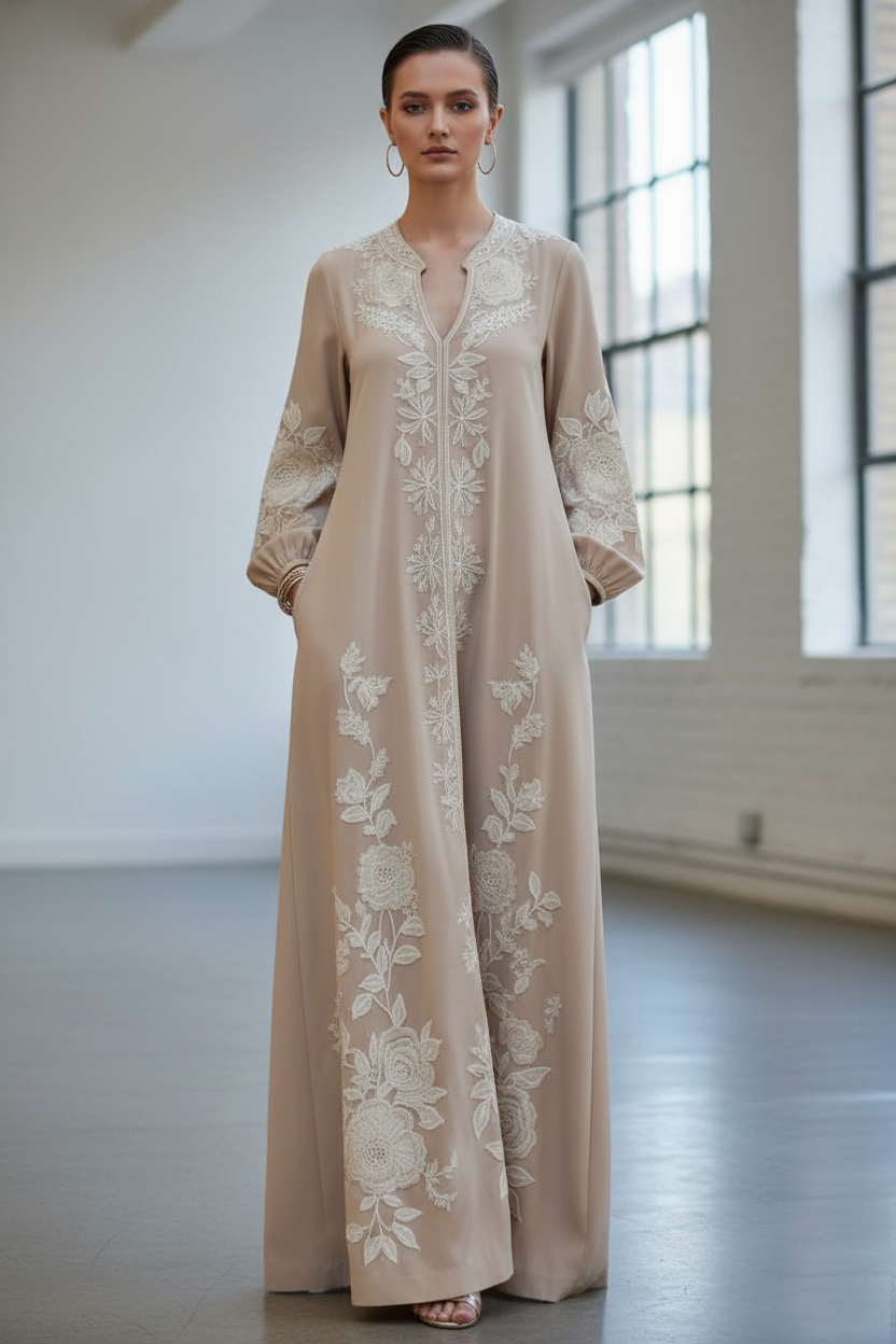 Reema Ahsan - Elya Khadi Silk Suit For Women - Skin - 1 Piece