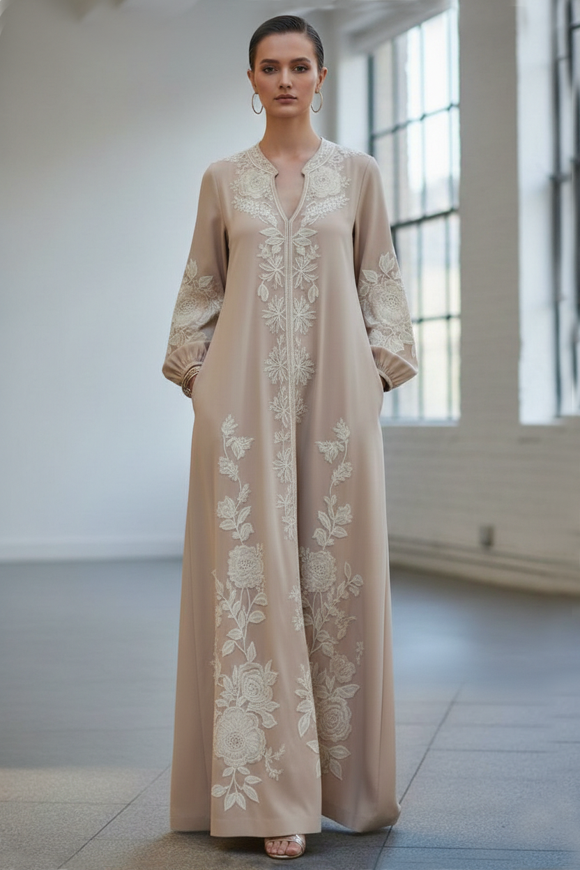 Reema Ahsan - Elya Khadi Silk Suit For Women - Skin - 1 Piece