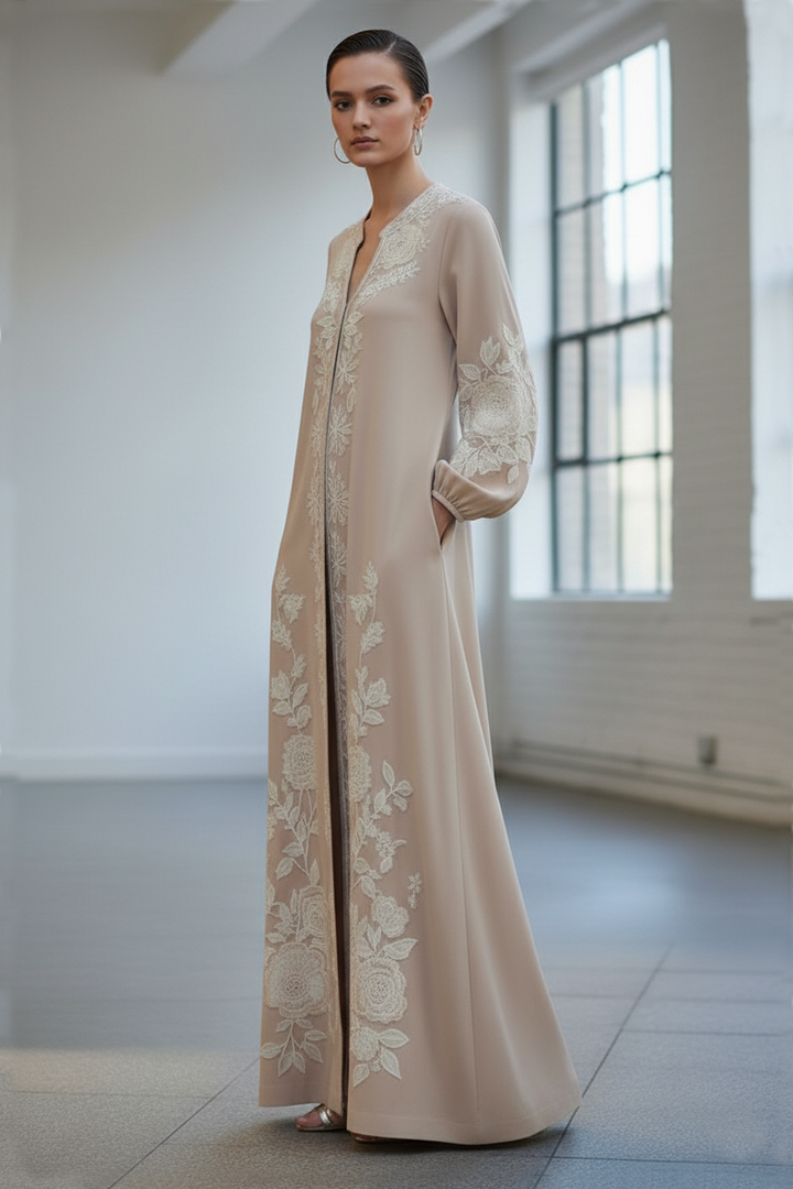Reema Ahsan - Elya Khadi Silk Suit For Women - Skin - 1 Piece