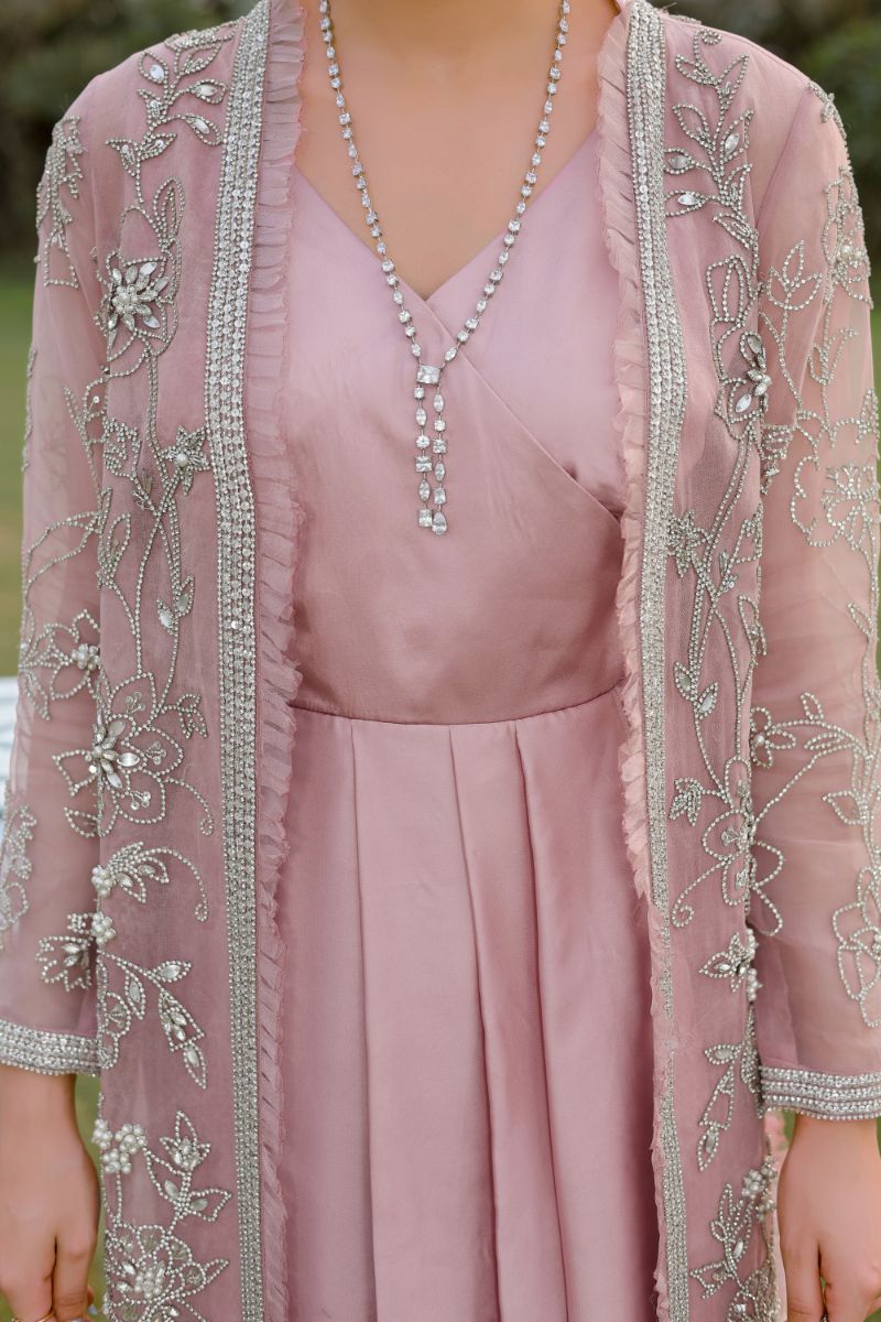 Reema Ahsan - Hira - Silk & Organza - Dusty pink - 2 Piece