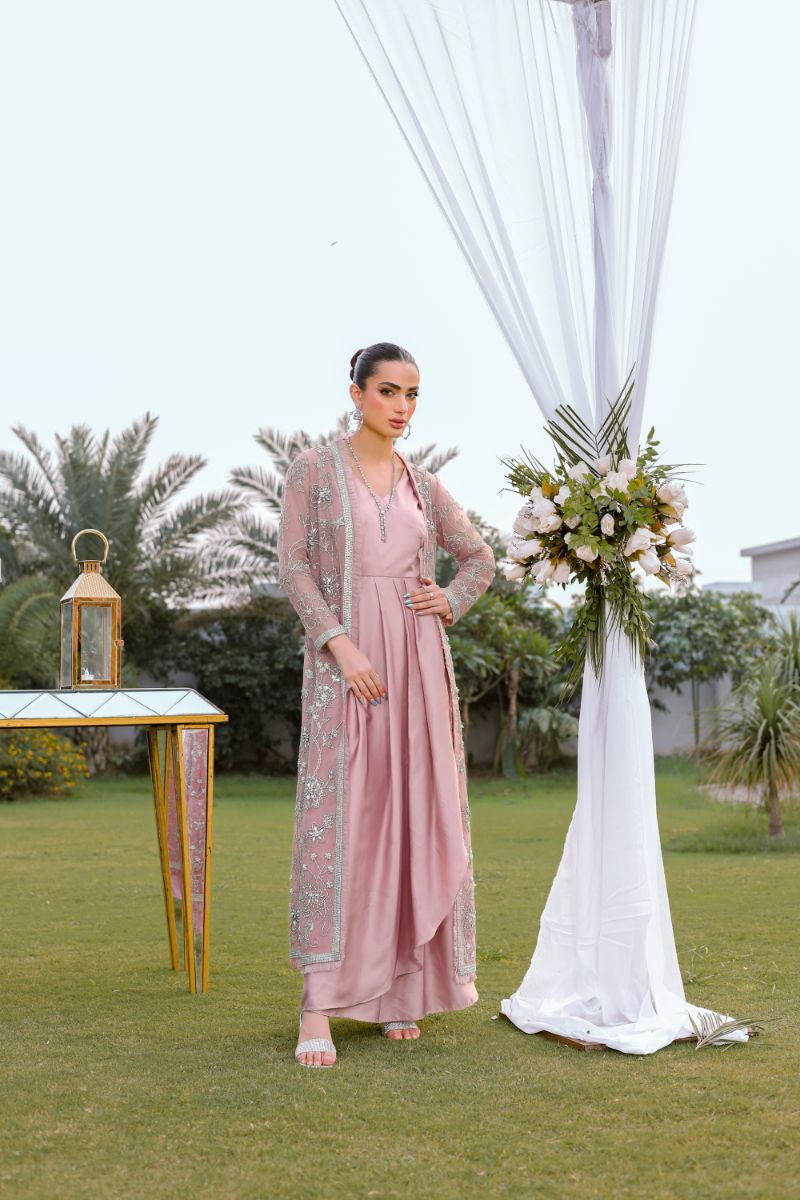 Reema Ahsan - Hira - Silk & Organza - Dusty pink - 2 Piece