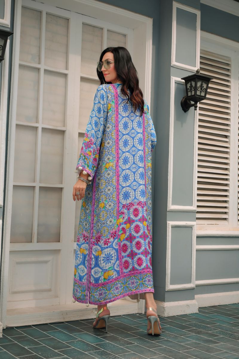 Reema Ahsan - Isabel - PK Raw Silk - Blue & Off-White - 2 Piece
