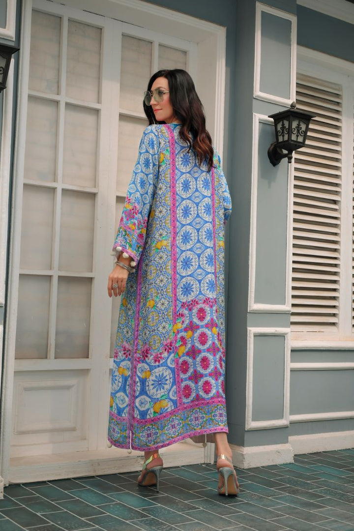 Reema Ahsan - Isabel - PK Raw Silk - Blue & Off-White - 2 Piece