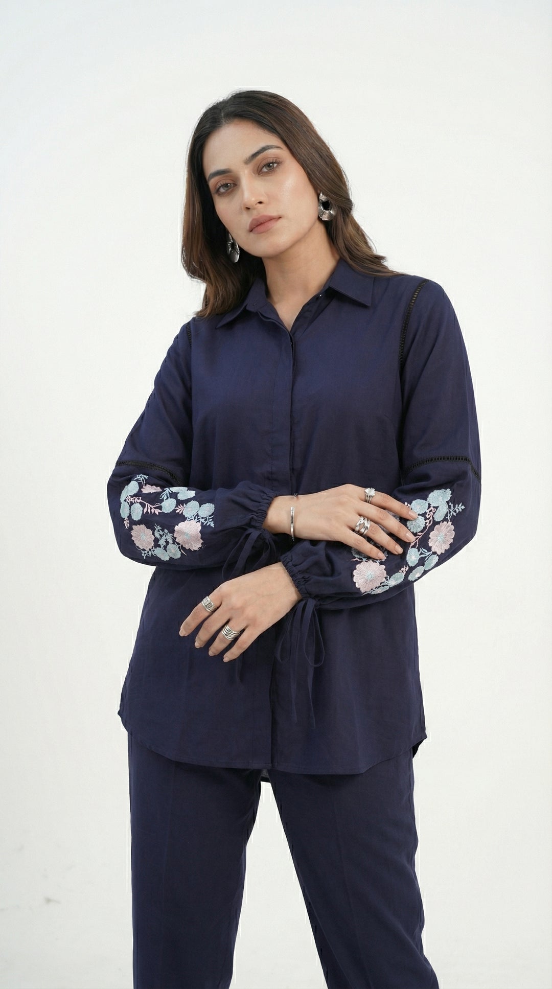 Reema Ahsan - Izzy Lawn Suit For Women - Navy Blue - 2 Piece
