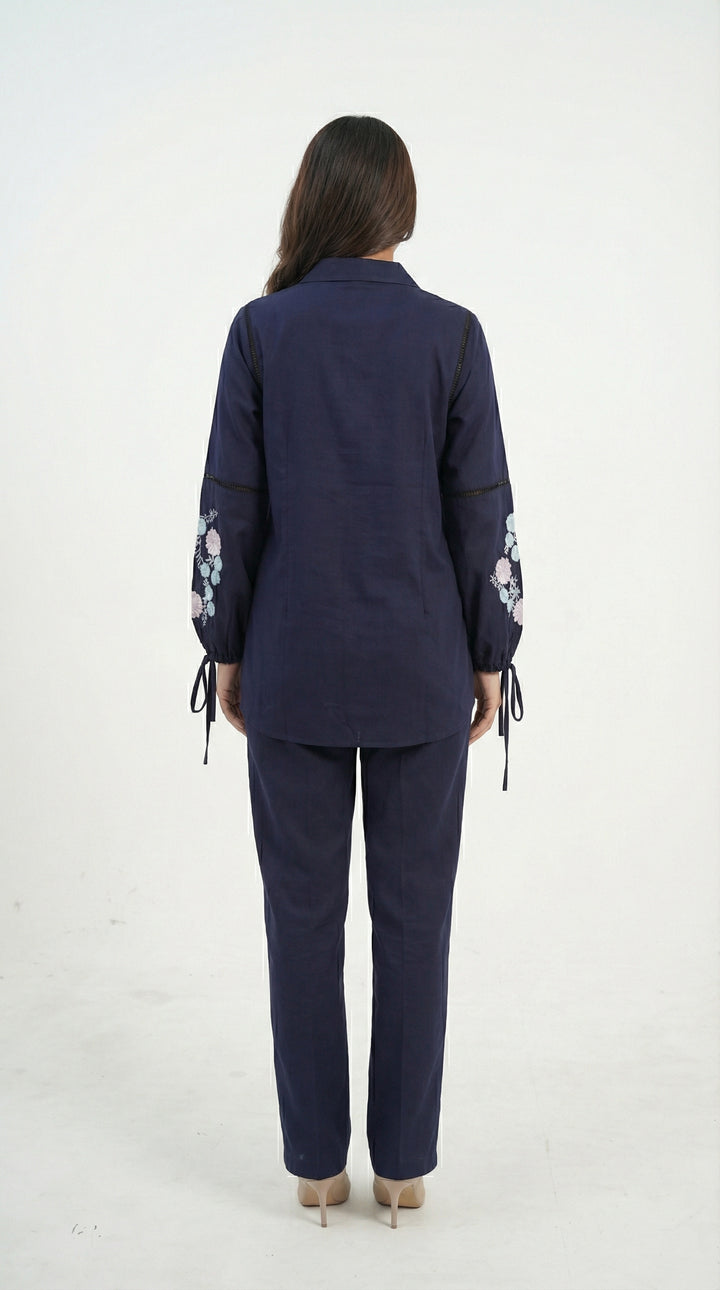 Reema Ahsan - Izzy Lawn Suit For Women - Navy Blue - 2 Piece