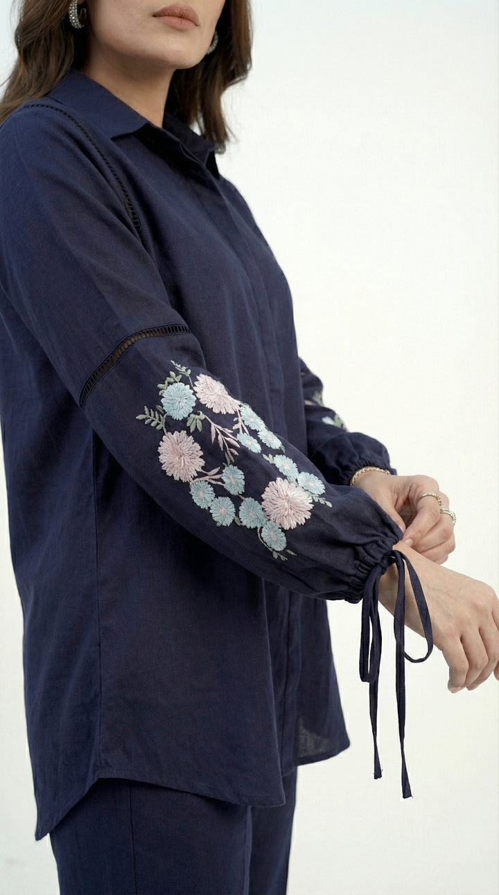 Reema Ahsan - Izzy Lawn Suit For Women - Navy Blue - 2 Piece