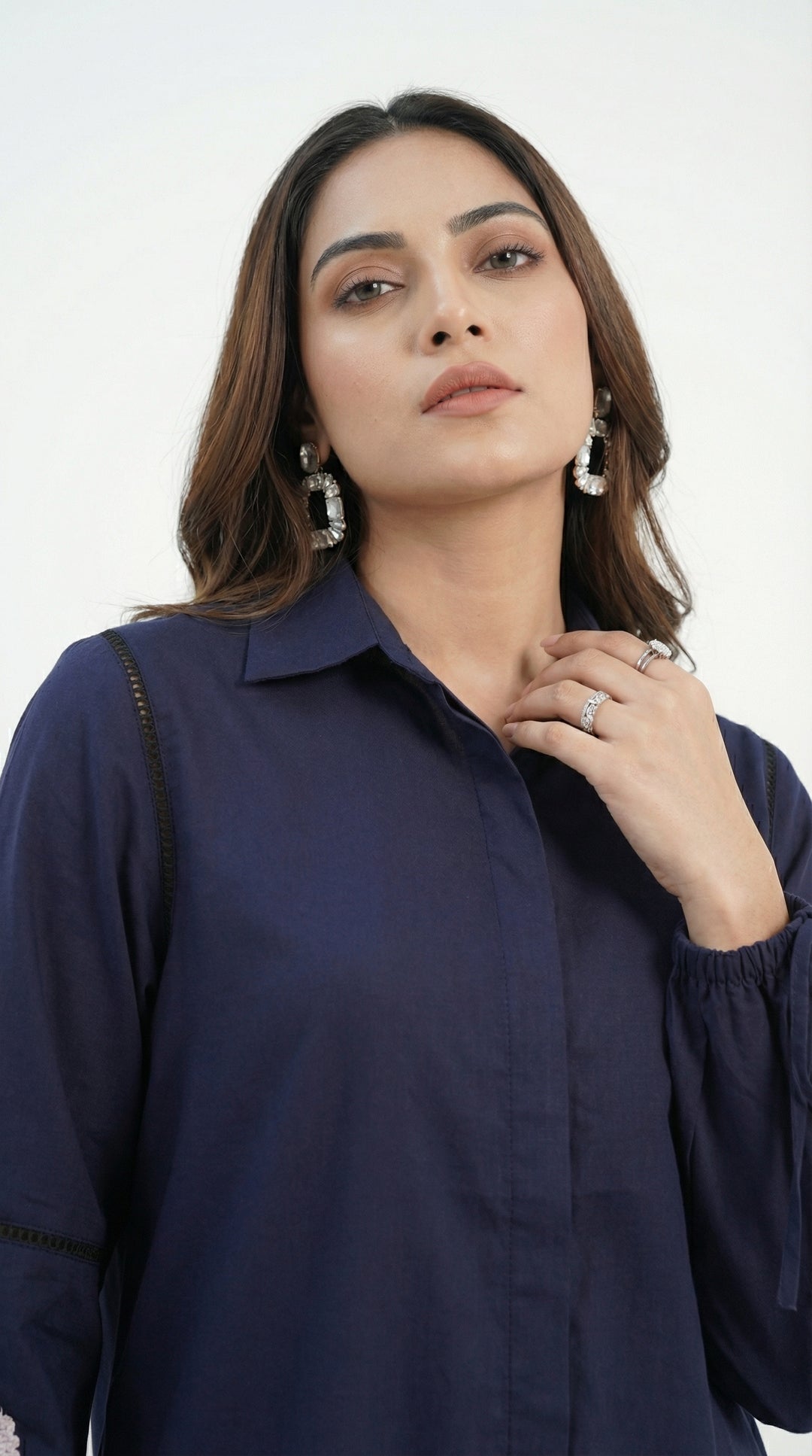 Reema Ahsan - Izzy Lawn Suit For Women - Navy Blue - 2 Piece