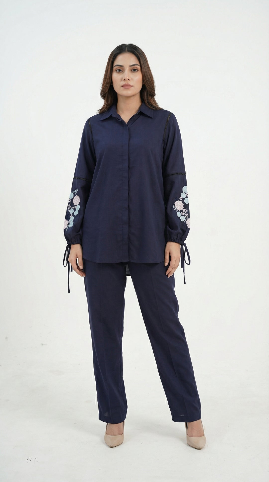 Reema Ahsan - Izzy Lawn Suit For Women - Navy Blue - 2 Piece