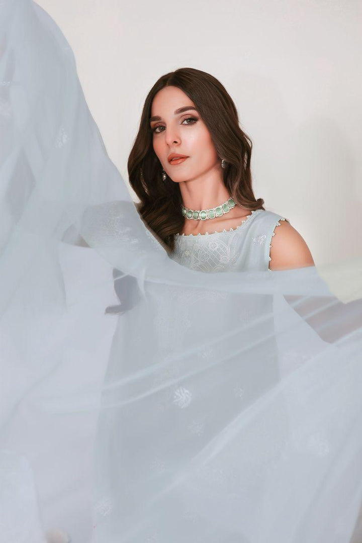 Reema Ahsan - JIYA - Korean raw silk - Ice blue - 3 Piece