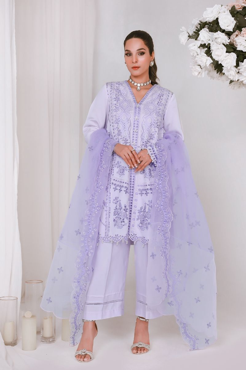 Reema Ahsan - KOMAL - Khadi silk - Lilac - 3 Piece