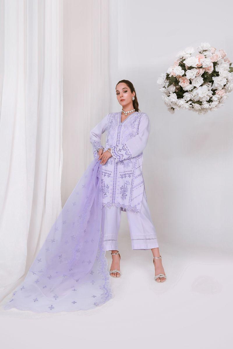 Reema Ahsan - KOMAL - Khadi silk - Lilac - 3 Piece