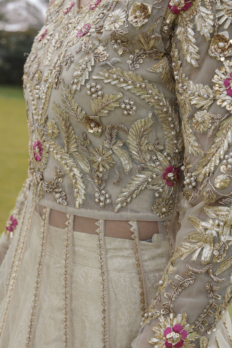Reema Ahsan - Kiara - Net & Jamawar - Ivory - 3 Piece