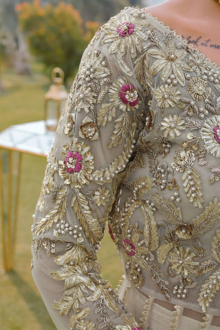 Reema Ahsan - Kiara - Net & Jamawar - Ivory - 3 Piece