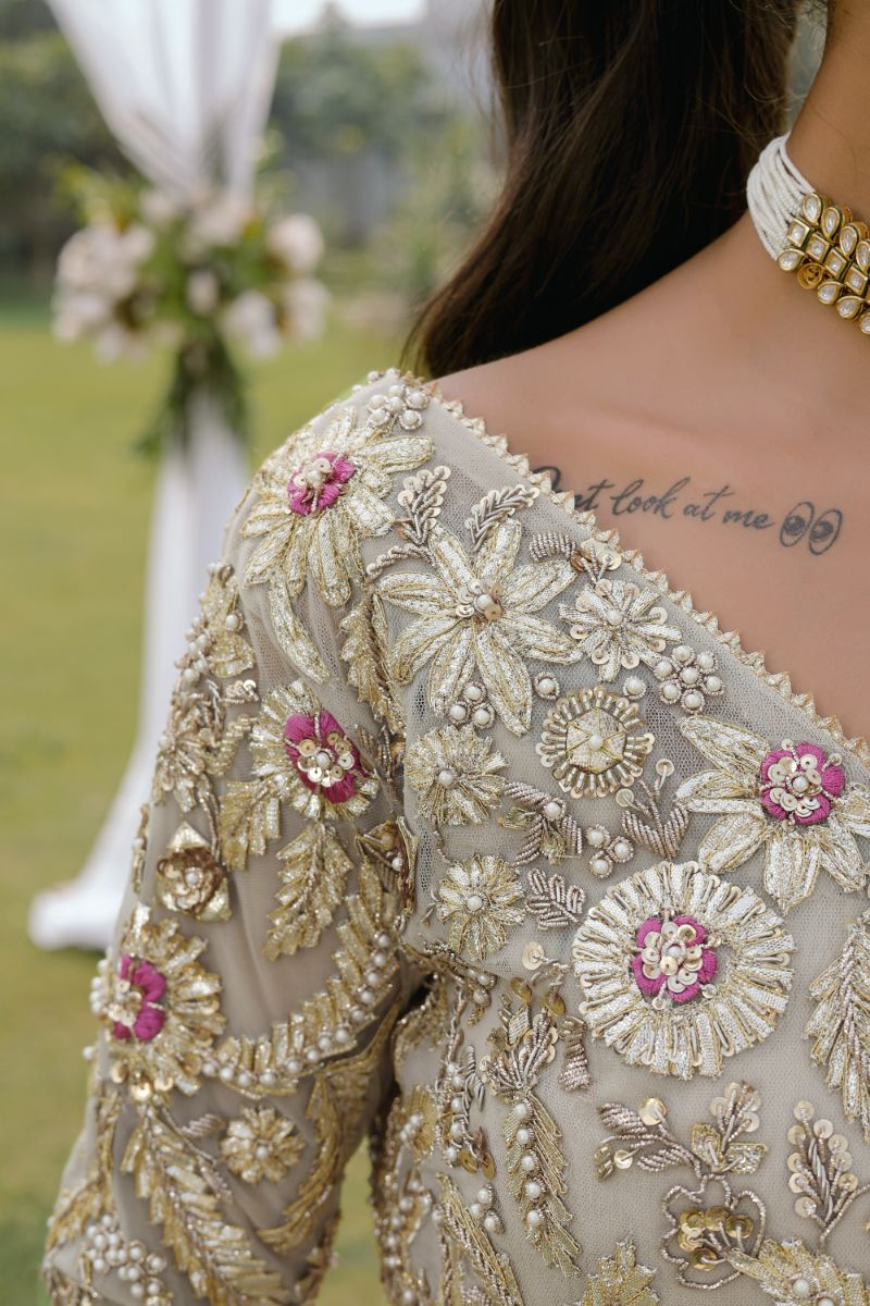Reema Ahsan - Kiara - Net & Jamawar - Ivory - 3 Piece