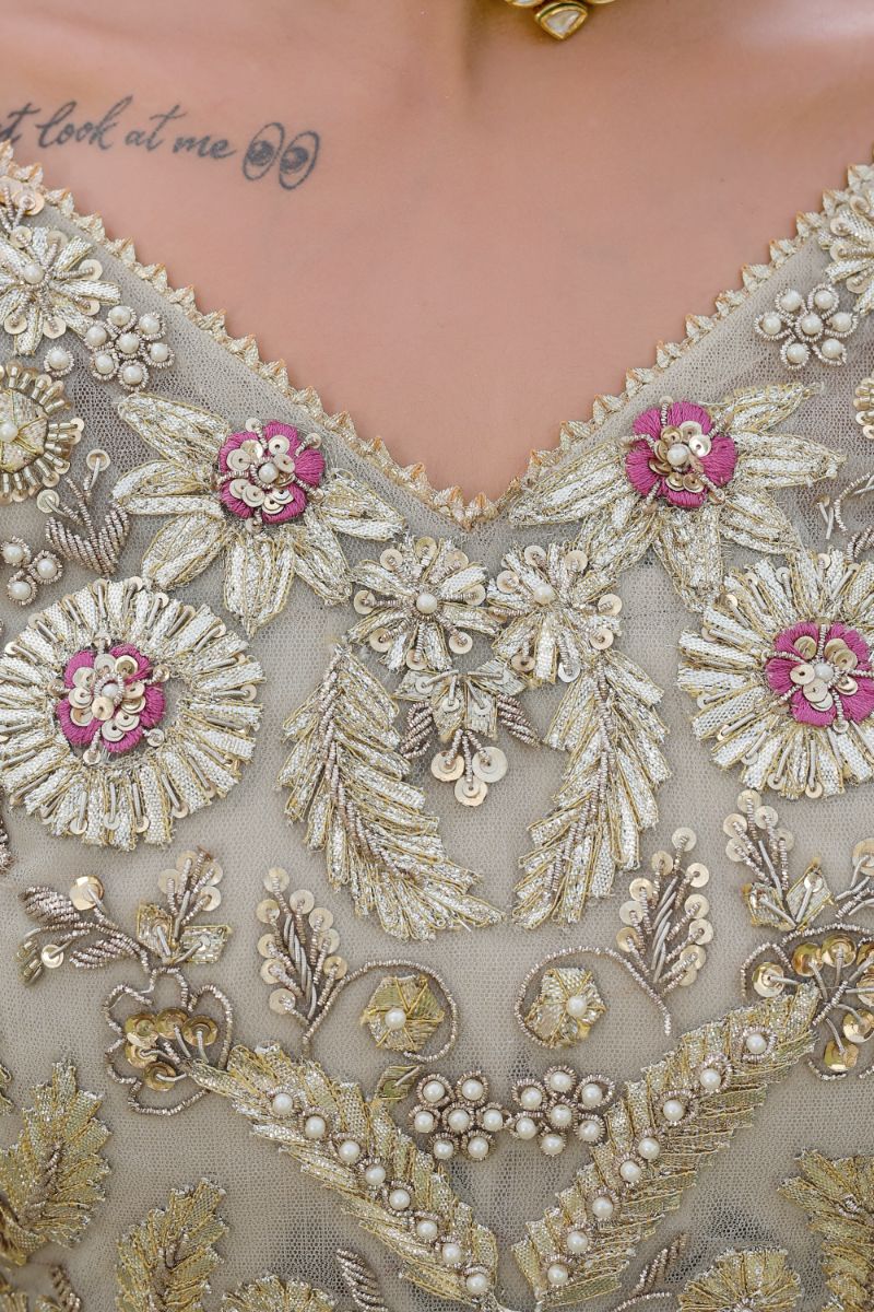 Reema Ahsan - Kiara - Net & Jamawar - Ivory - 3 Piece
