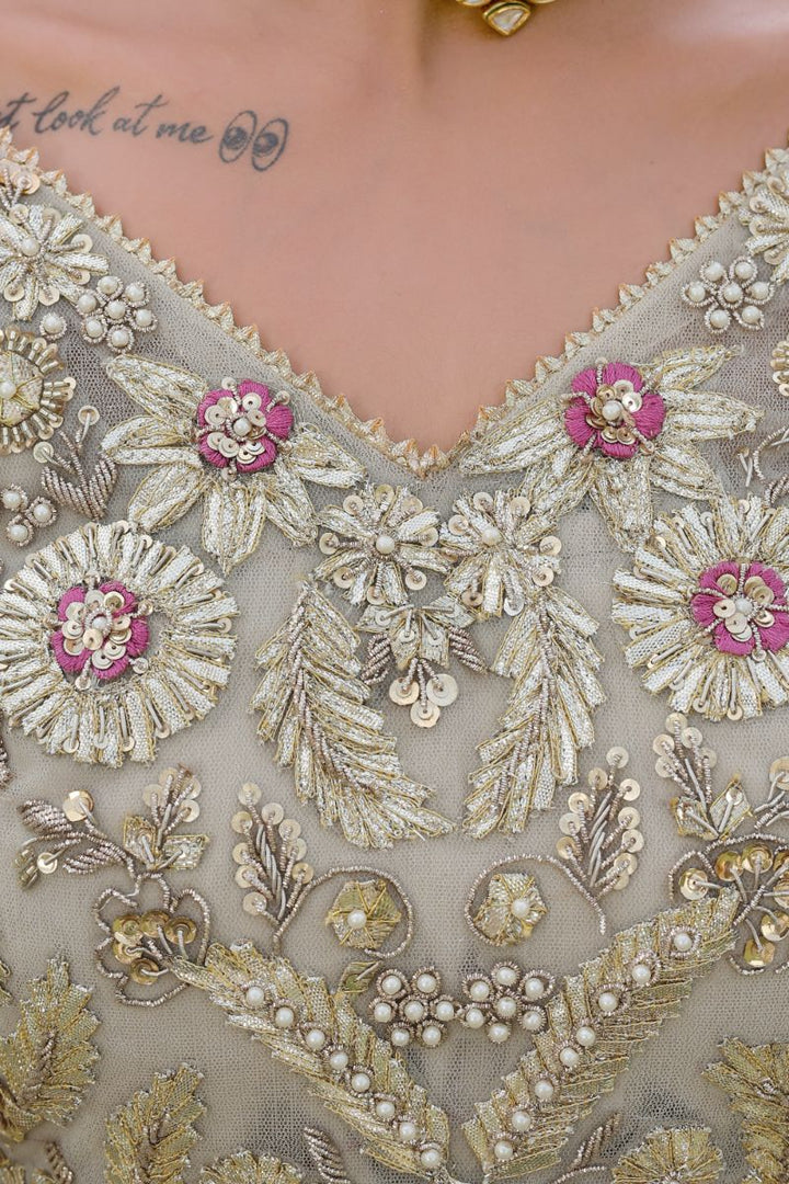 Reema Ahsan - Kiara - Net & Jamawar - Ivory - 3 Piece