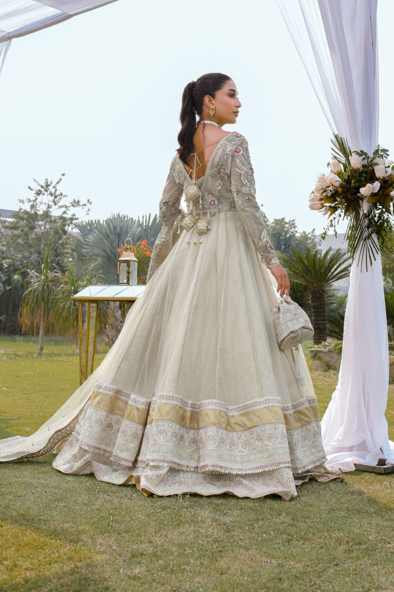 Reema Ahsan - Kiara - Net & Jamawar - Ivory - 3 Piece
