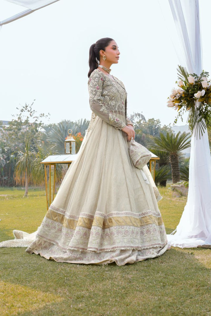 Reema Ahsan - Kiara - Net & Jamawar - Ivory - 3 Piece