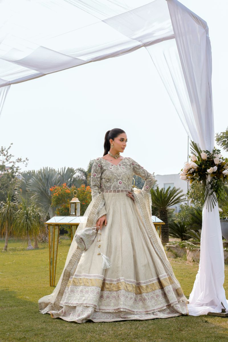 Reema Ahsan - Kiara - Net & Jamawar - Ivory - 3 Piece