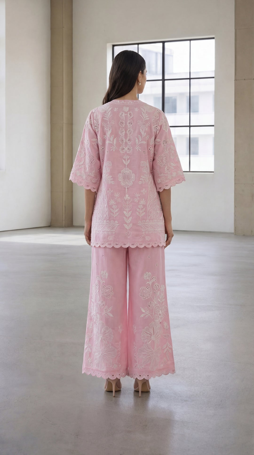 Reema Ahsan - Kiya Lawn Suit For Women - Light Pink - 3 Piece