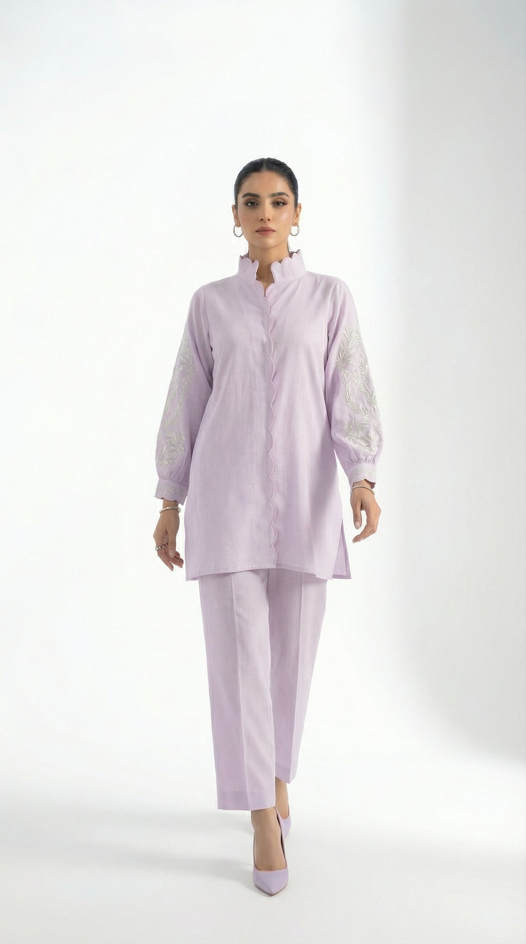 Reema Ahsan - Lima Irish Lawn Suit For Women - Lilac - 3 Piece