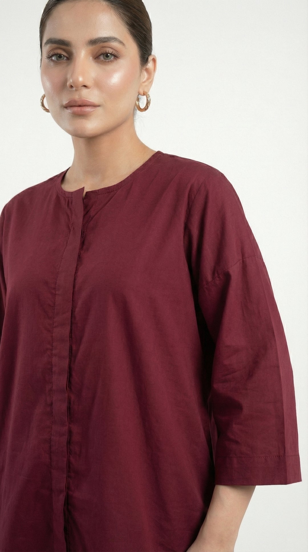 Reema Ahsan - Livia Cotton Suit For Women - Dark Maroon - 2 Piece