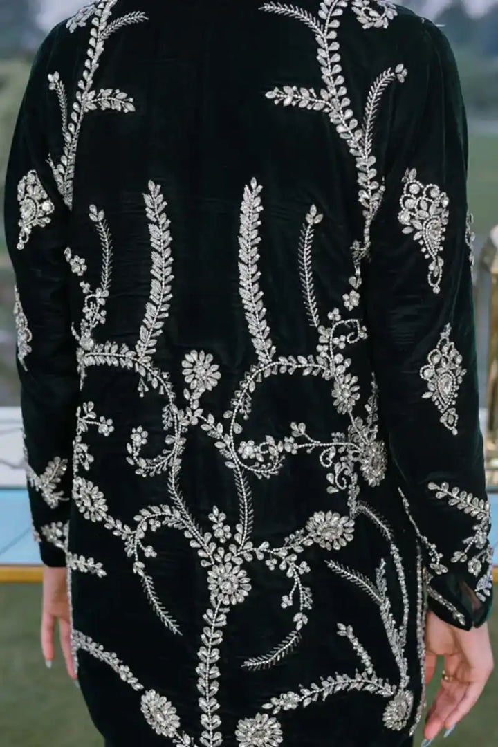 Reema Ahsan - Maala - Velvet & Silk - Emerald green - 3 Piece
