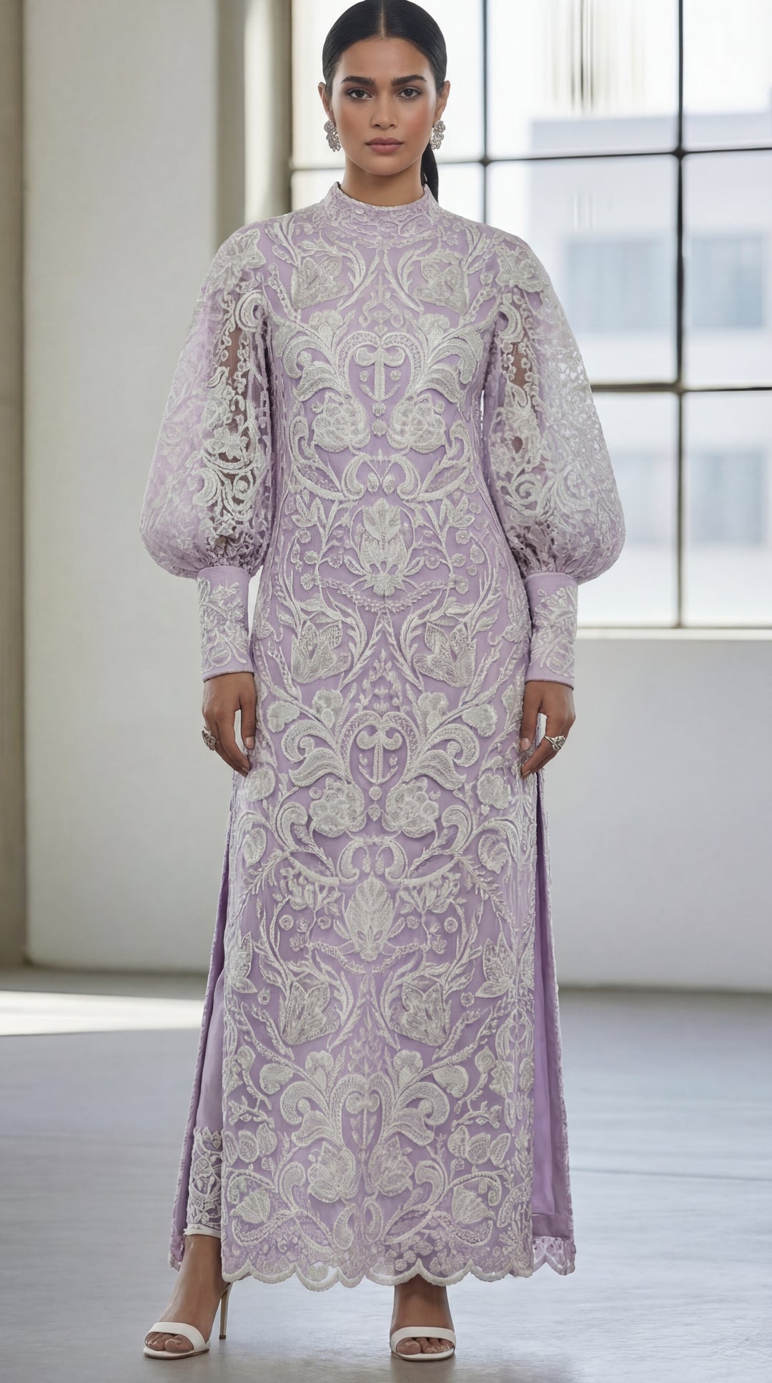 Reema Ahsan - Mahjabeen Organza Suit For Women - Lilac - 3 Piece