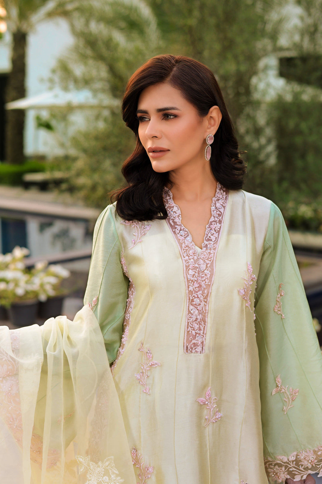 Reema Ahsan - Mahveen Tissue Silk Suit For Women - Yellow - 3 Piece