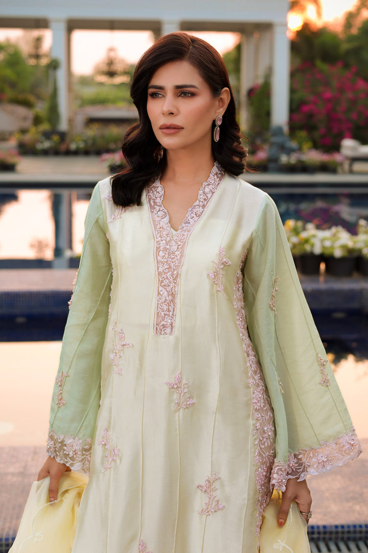 Reema Ahsan - Mahveen Tissue Silk Suit For Women - Yellow - 3 Piece
