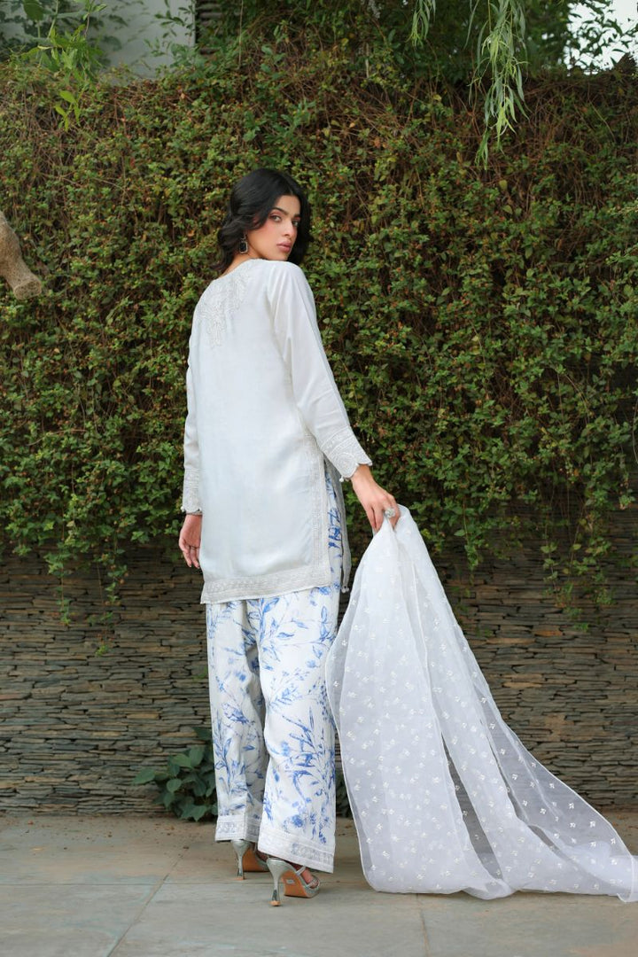 Reema Ahsan - Maliha  - White - Viscose & Organza - 3 Piece