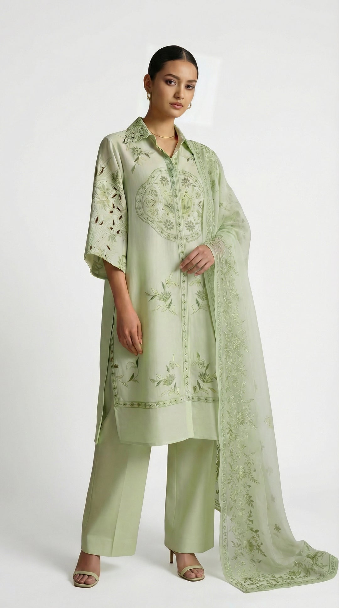 Reema Ahsan - Mavah Lawn Suit For Women - Mint Green - 3 Piece